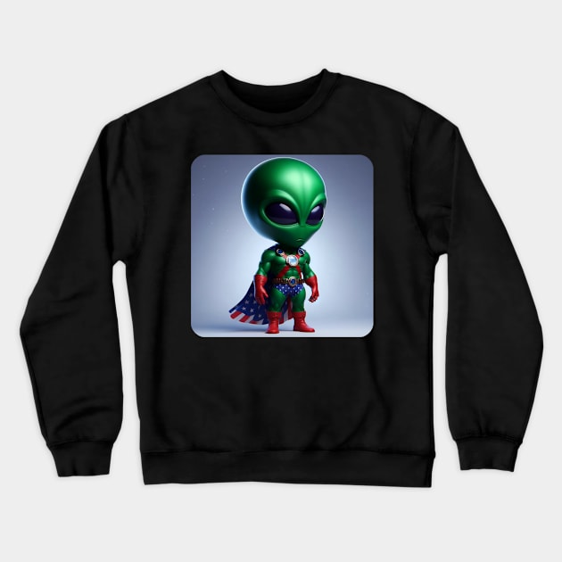Martian Alien Caricature #4 Crewneck Sweatshirt by The Black Panther